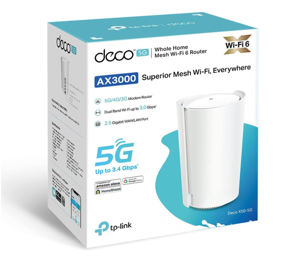 TP-LINK Brama sieciowa Deco 5G domowego systemu Mesh Wi-Fi 6 X50-5G(1-pak) AX3000 Deco X50-5G(1-pack) - 1262198 - zdjęcie 4